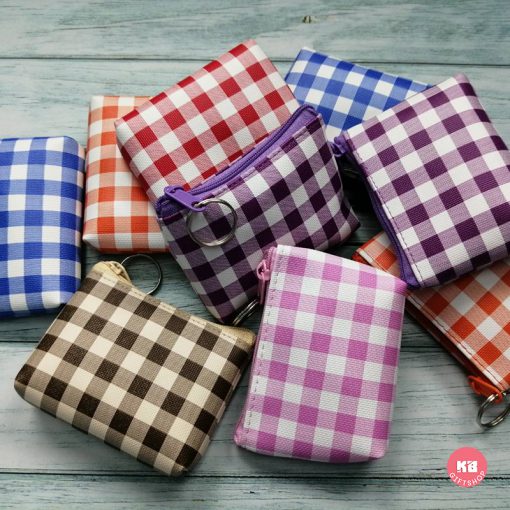 KB กระเป๋าใส่เหรียญขายส่ง ยกโหล ของชำร่วย ของขวัญ แทนคำขอบคุณ คละสี 12ใบ ขนาด 3x4 นิ้ว ลายสก๊อต - Image 6